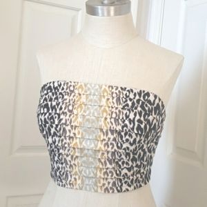 Urban Outfitters SILENCE + NOISE Strapless Cropped Top Animal Print